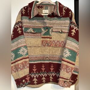 Women’s Aztec tribal shacket